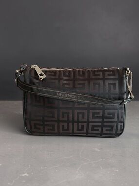 Givenchy Vintage 4G Monogram Shoulder Bag Brown Black Y2K Pochette Italy